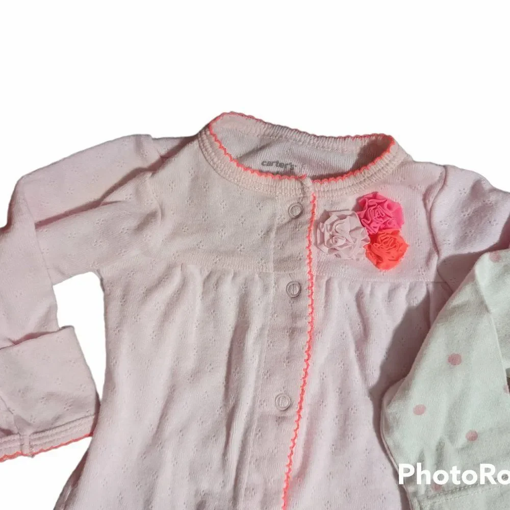 Baby Girl Floral Pink Bodysuit Set, Newborn